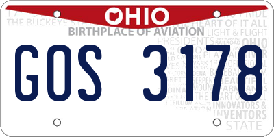 OH license plate GOS3178