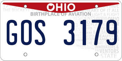 OH license plate GOS3179