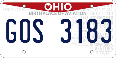 OH license plate GOS3183