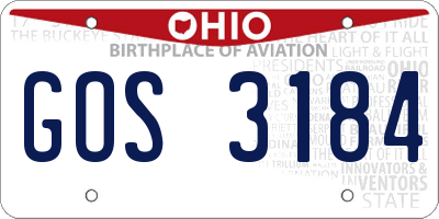 OH license plate GOS3184