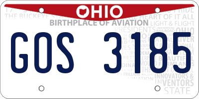 OH license plate GOS3185