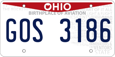 OH license plate GOS3186