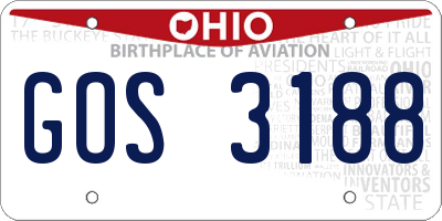 OH license plate GOS3188