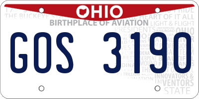 OH license plate GOS3190