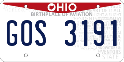 OH license plate GOS3191