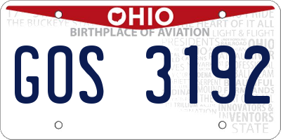 OH license plate GOS3192