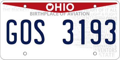 OH license plate GOS3193