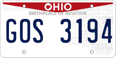 OH license plate GOS3194