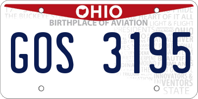 OH license plate GOS3195