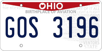OH license plate GOS3196