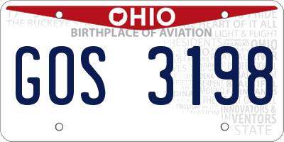 OH license plate GOS3198