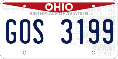 OH license plate GOS3199