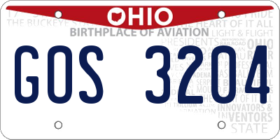 OH license plate GOS3204