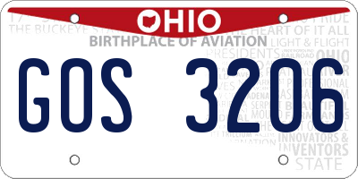 OH license plate GOS3206