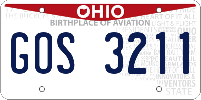OH license plate GOS3211