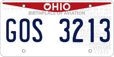 OH license plate GOS3213