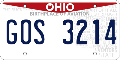 OH license plate GOS3214