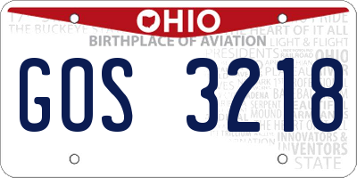 OH license plate GOS3218