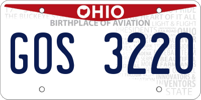 OH license plate GOS3220