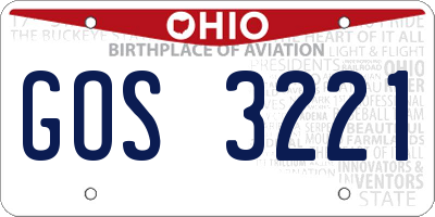 OH license plate GOS3221