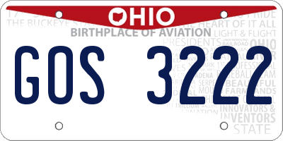 OH license plate GOS3222