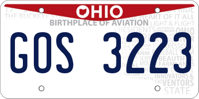 OH license plate GOS3223