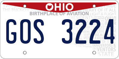 OH license plate GOS3224