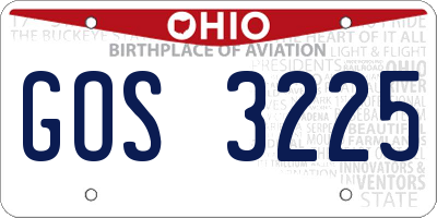 OH license plate GOS3225