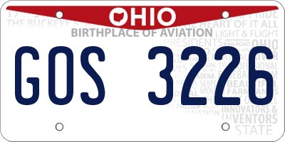 OH license plate GOS3226