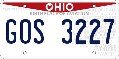 OH license plate GOS3227