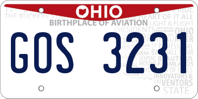 OH license plate GOS3231