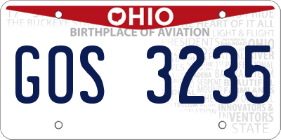 OH license plate GOS3235