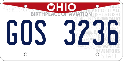 OH license plate GOS3236