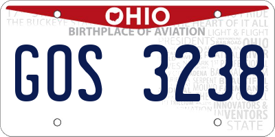OH license plate GOS3238