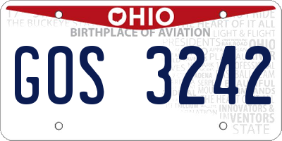 OH license plate GOS3242