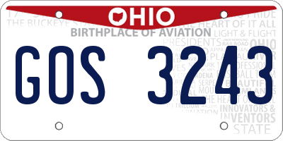 OH license plate GOS3243