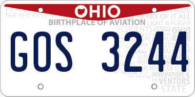 OH license plate GOS3244