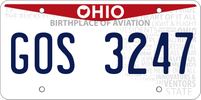 OH license plate GOS3247