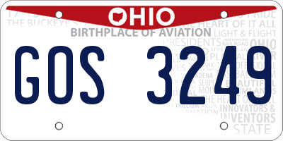 OH license plate GOS3249