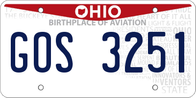 OH license plate GOS3251