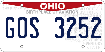 OH license plate GOS3252