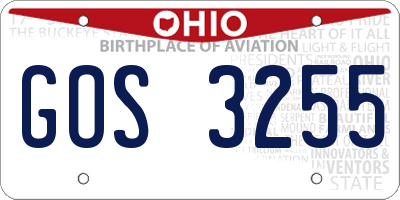OH license plate GOS3255