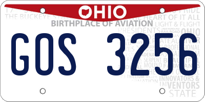 OH license plate GOS3256