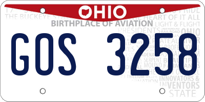 OH license plate GOS3258