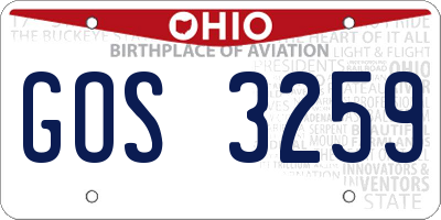 OH license plate GOS3259