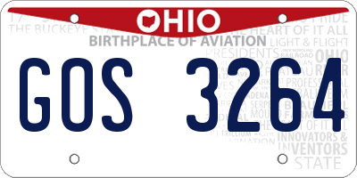 OH license plate GOS3264