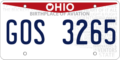 OH license plate GOS3265
