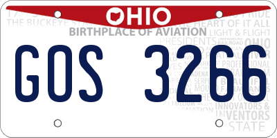 OH license plate GOS3266
