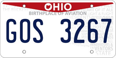 OH license plate GOS3267