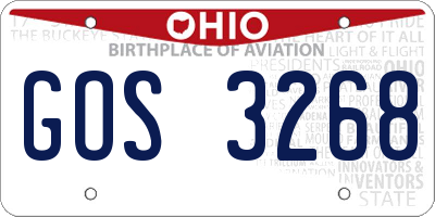 OH license plate GOS3268